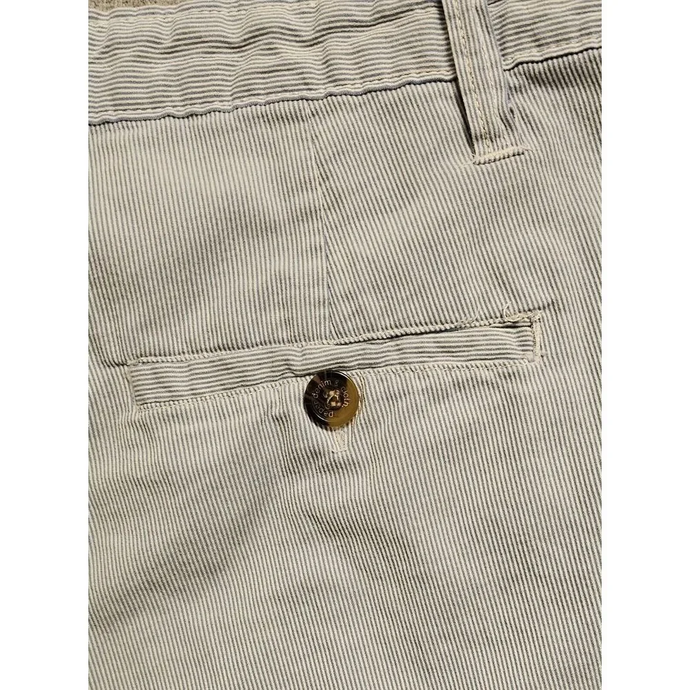 Paper Denim Co Seersucker Chino Shorts Cotton White Blue Striped‎ 37* (*Tag 36)